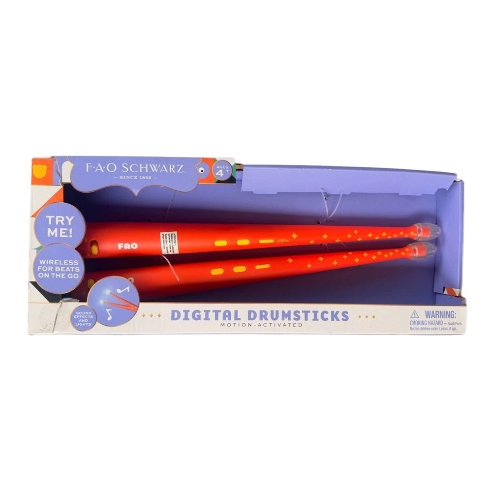 Fao Schwarz Digital Drumsticks Motion-Activated Wireless Sound Effects & Lights